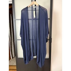 NWT Kiyonna Sheer Long Cardigan Kimono in Navy Size 3X